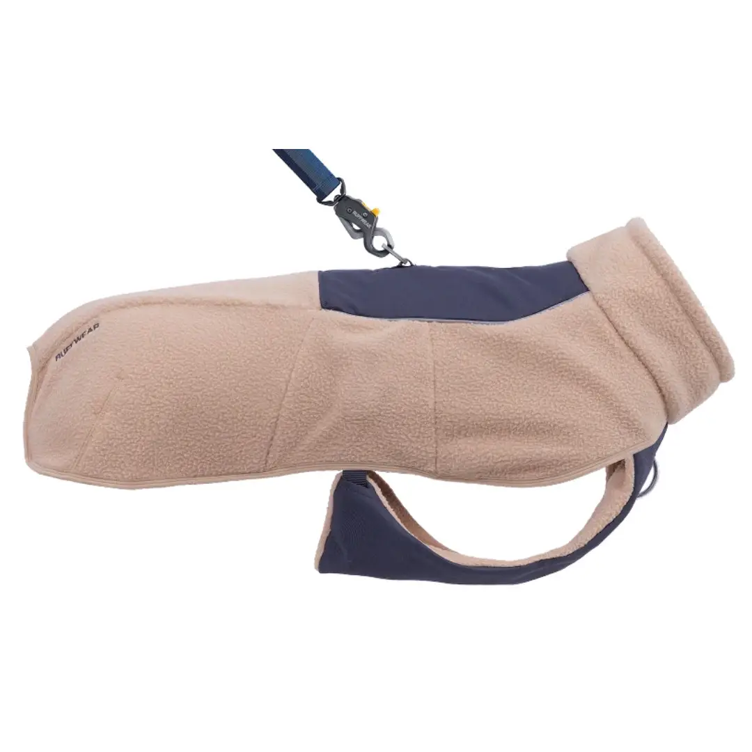Ruffwear Timberline Fuse Beige Fleecejakke Med Integreret Sele - Billede 2