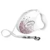 Flexi Glam Splash Rulleline Med Similisten 5 Meter Hvid & Pink
