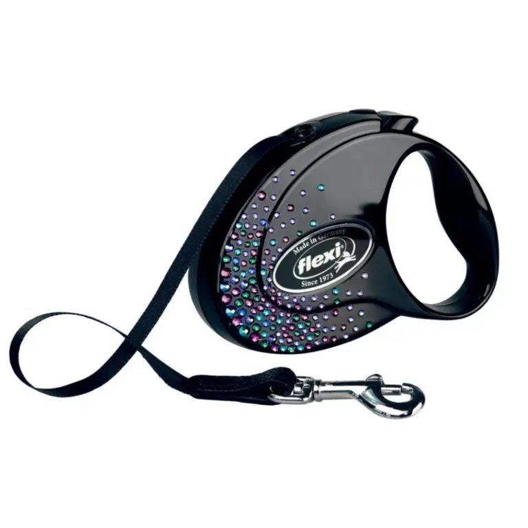 Flexi Glam Splash Rulleline Med Similisten 5 Meter Sort & Blå